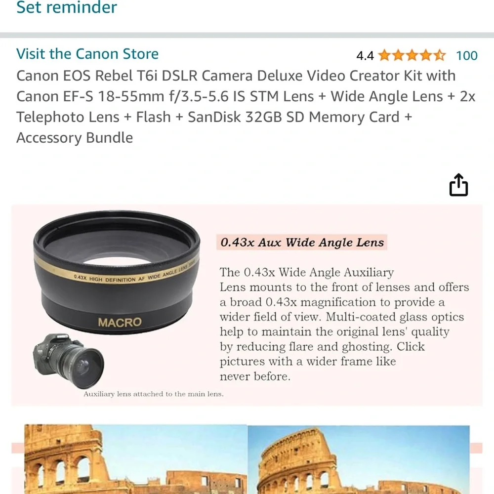Canon EOS Rebel T6i DSLR Camera Deluxe Video Creator Kit with Canon EF-S 18-55mm